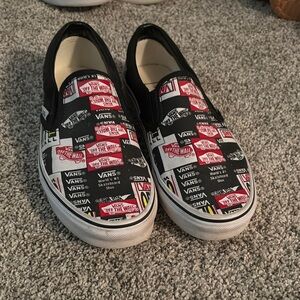 Vans womens Slip-On Shoes - Black and Red